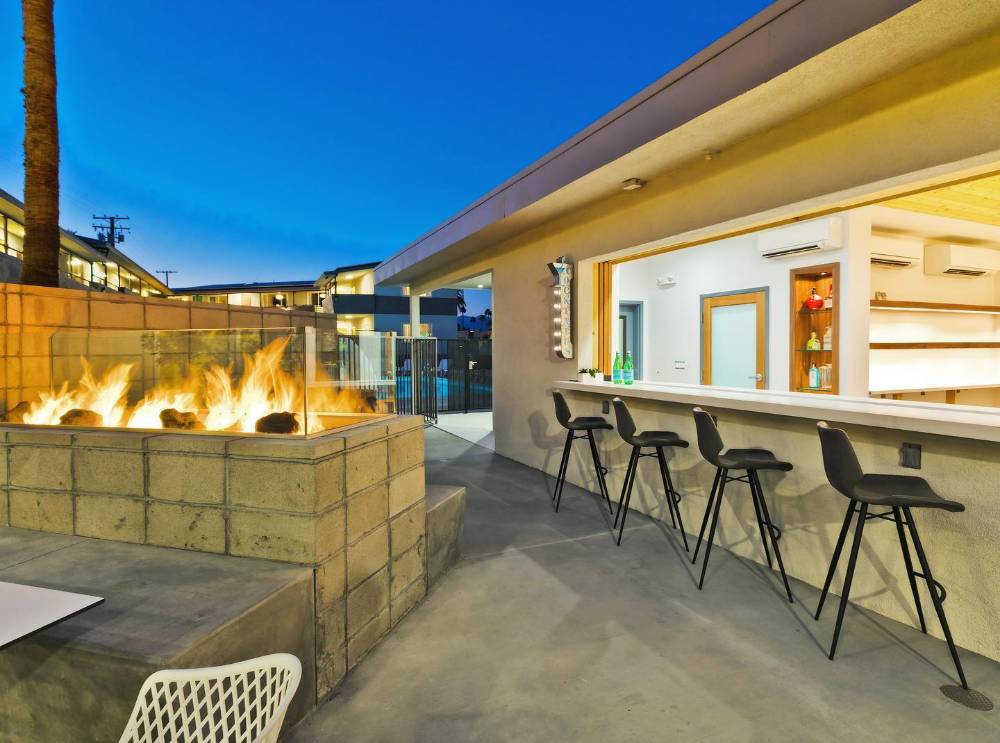 The Cole firplace and bar