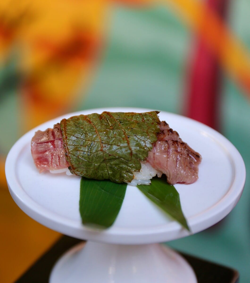 Lumi 01 - A5WagyuNigiriWithFermentedSesameLeaf