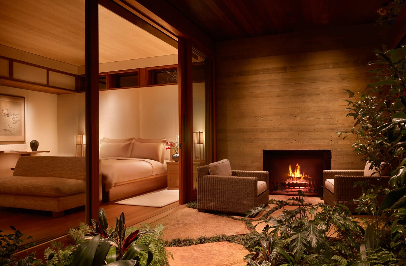 Nobu Ryokan Malibu_Garden King with Outdoor Fireplace