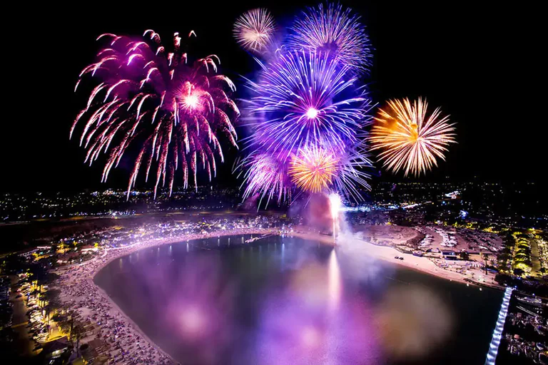 Independence Day on the Back Bay at Newport Dunes Firework Aerial taken by Mike Nowak