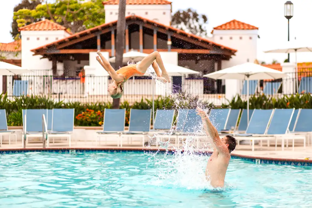 Omni La Costa Resort & Spa Splash Family Pool Flip Dad Child Swim